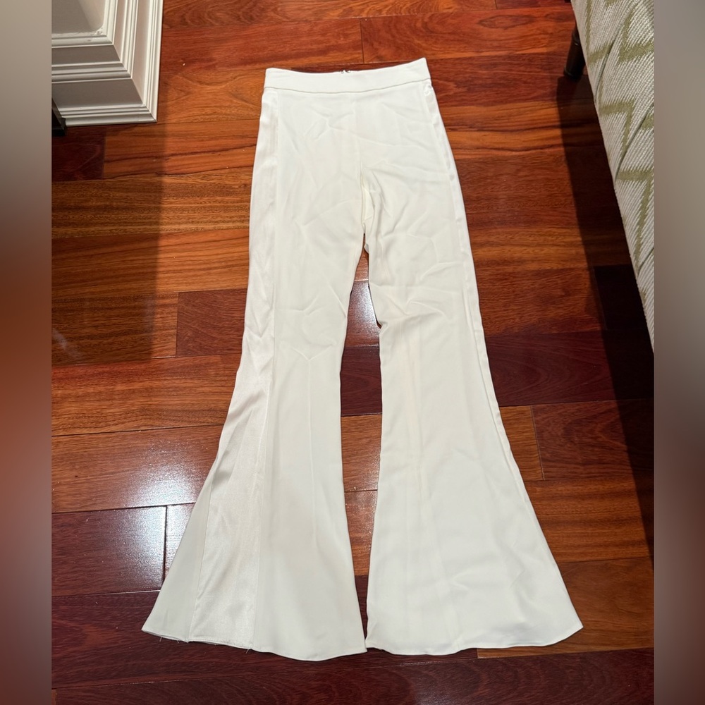 Cushnie White Flared Trousers
